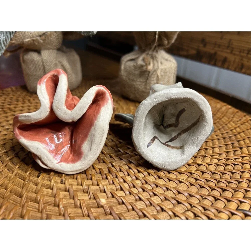 Handmade Pottery Decorative  Angel Figurines, Heart , Praying, Primative
